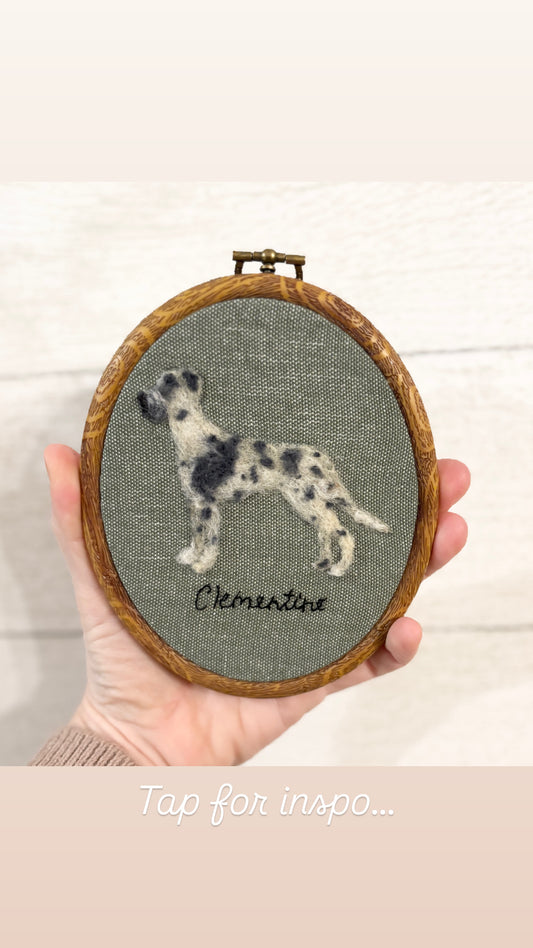 5x4 Signature Side Profile Pet Portrait hand Needle Felted