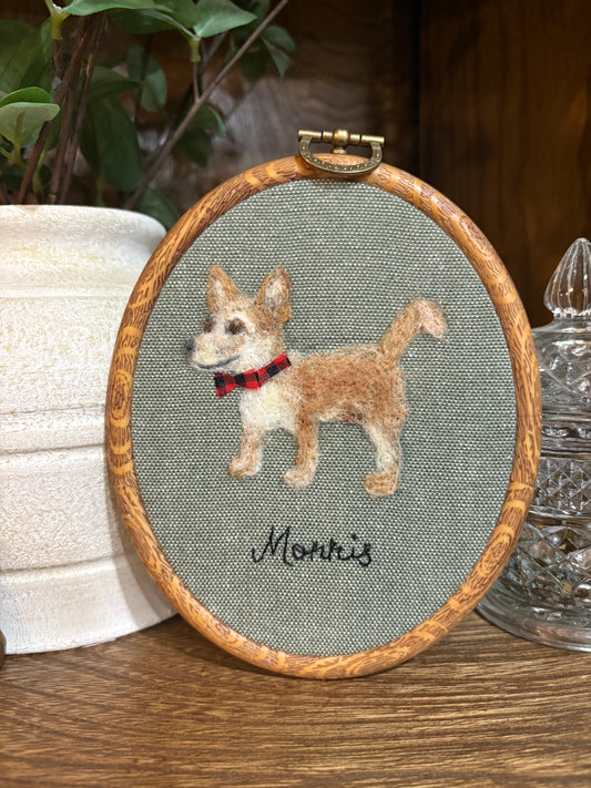 5x4 Signature Side Profile Pet Portrait hand Needle Felted
